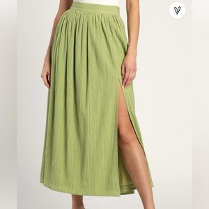 Lulus Green Maxi Skirt